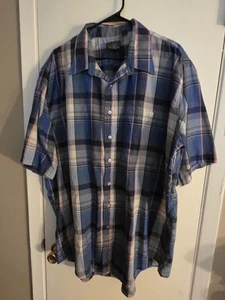 Boulevard For Tall Men By Block blau kariertes Button-Down-Hemd für Herren Größe 3xlt - Bild 1 von 7