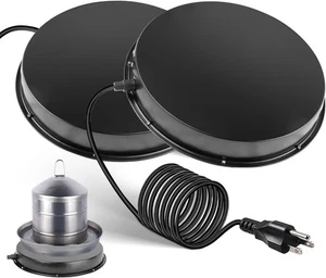 PACK de 2 calentadores de agua para pollo para invierno, base de riego de aves de corral con calefacción de 110 vatios, con T - Imagen 1 de 7