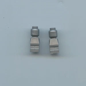 LEGO x 2 Flat Silver Body Microfigure Plain Complete Game piece - Picture 1 of 1