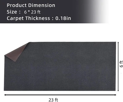 6 ft x18/13.1/23/29.5 ft Marine Boat Carpet Outdoor Rug w/ TPR Non-Slip Backing - Image 1 of 4