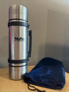 Stainless Steel 1-Liter Capacity-2 Cups Thermos With Carry Bag - Hot Beverages - Picture 1 of 8