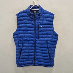 Rab Mens Microlight Down Blue Puffer Vest Gilet Bodywarmer Pertex Size Large - Picture 1 of 8