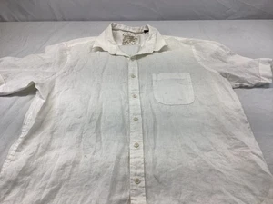 Tasso Elba Island Shirt Mens X-Large Off White Linen Button Up - Picture 1 of 9