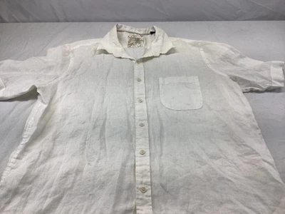 Tasso Elba Island Shirt Mens X-Large Off White Linen Button Up - Image 1 of 4