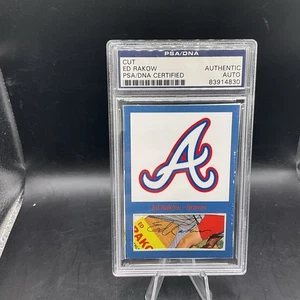Ed Rakow Signed Cut Braves Custom Card PSA DNA Authentic Auto - Picture 1 of 2