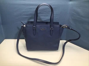 Kate Spade Medium Grand Street Hayden Umhängetasche blau genarbtes Leder - Bild 1 von 22