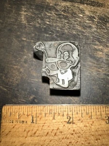 Printing Block ( Man Pointing Finger, Large Nose Or Cigar? Weird Image - Picture 1 of 4