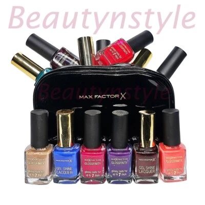 Max Factor Glossfinity & Gel Shine Lacquer Nail Polish Assorted Set of 6 + BAG - Image 1 of 3