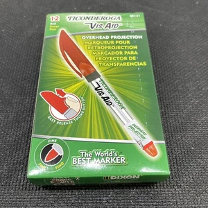 Ticonderoga Vis-Aid Overhead Projector Markers RED Fine Point 12 pack - Bild 1 von 3