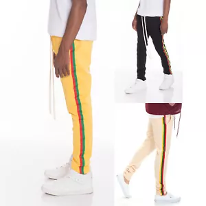HERREN RASTA FARBE GRÜN ROT GELB BAND TRACKHOSE JOGGER SWEATS - Bild 1 von 11