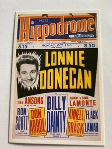 Lonnie Donegan Theatre Flyer Postcard Moss Hippodrome Birmingham Music - Picture 1 of 3