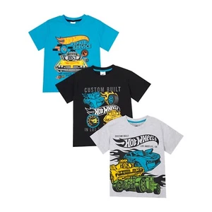 Hot Wheels Boys T-Shirts Pack of 3 Short Sleeve 3PK Multipack T-Shirts for Boys - Picture 1 of 5