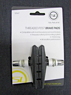 ¡NUEVO! PASTILLAS DE FRENO SUNLITE #13547 TODO CLIMA 70mm LARGO ROSCADO POSTE DESPLAZADO Foto 1 de 4