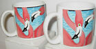 Pink Flamingo Coffee Mugs Ceramic Cups Set 2 Pelzman Design Vtg Vandor 1990 NOS