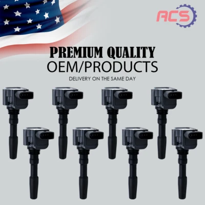 8X OEM High Performance Ignition Coil For Audi A8 Quattro S6 S7 S8 4.0L V8 UF714 - Image 1 of 4