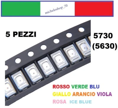 chip led SMD 5730 alta luminosità confezioni da 5 pezzi colori a scelta - Immagine 1 di 2