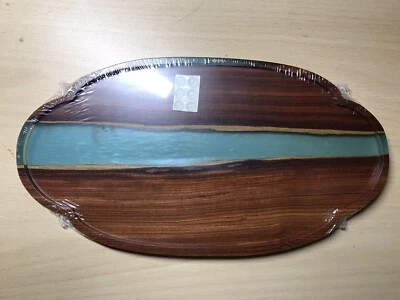 Handmade tea tray wood and resin medium size ideal gift from U.K. - Image 1 of 4