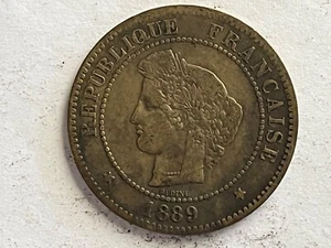 1889 A France 5 Five Centimes - Picture 1 of 2