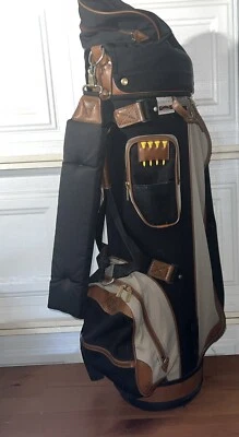 Carro de golf/bolsa de transporte Mizuno Sierra 6 divisores con cubierta de lluvia detalles de cuero Foto 1 de 4