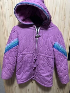 Girls 12 Vintage Weather Tamer Quilted Faux Fur Lined Hooded Winter Jacket - Picture 1 of 12