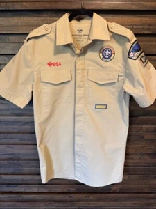 Boy Scouts Of America BSA Uniform Shirt Mens Small Vented Back Laurel Highlands - Picture 1 of 12