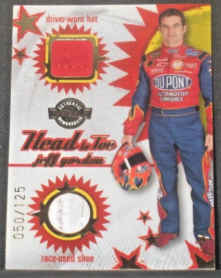 Jeff Gordon 2005 Wheels American Thunder Head To Toe Driver Worn Hat Shoe 50/125 - Image 1 of 2