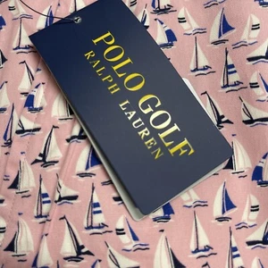 Sz 34 Ralph Lauren Polo Cotton Shorts Pink Sailboat Polo Classic Fit 9” Drop NWT - Picture 1 of 10