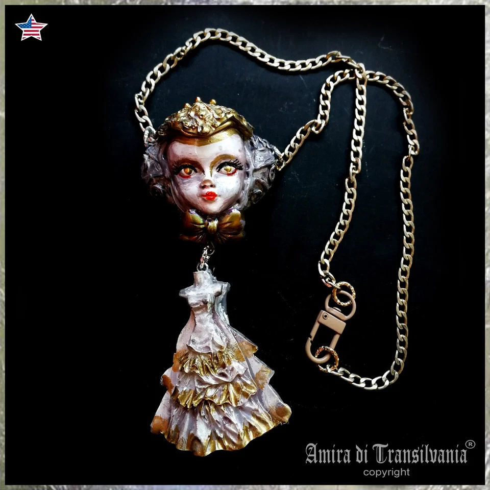 Cabeza de Muñeca Joyería Collar Colgante Anastasia Romanov Reina Joyería Corona Real Foto 1 de 4