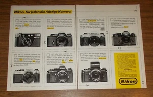 Publicidad rara NIKON L 35 AF EM FE 2 F3 FG Program F3 AF FM 2 cámaras 1983 - Imagen 1 de 1