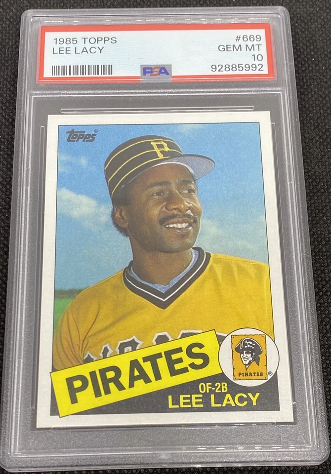 Topps Baseball Lee Lacy Pittsburgh Pirates 1985 PSA 10 gemas como nuevo Pop 14 92885992 Foto 1 de 2