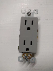 (10 piezas) NUEVOS receptáculos dúplex decoradores 15 amperios gris 15a decoración conexión a tierra automática - Imagen 1 de 3
