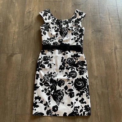 White House Black Market Women Size 8 Floral Sheath Dress Career Business Office - Image 1 of 4