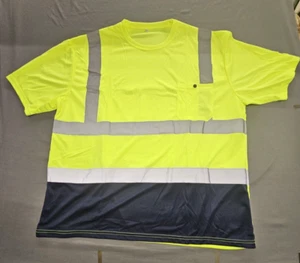 Retro-Reflection Yellow-Blue Safety T Shirt High Visibility  3XL - Picture 1 of 4