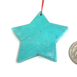 2 Zoll Blauer Stern Türkis Blau Howlith Stern Anhänger Perle 56 mm Magnesit Edelsteine - Bild 1 von 7