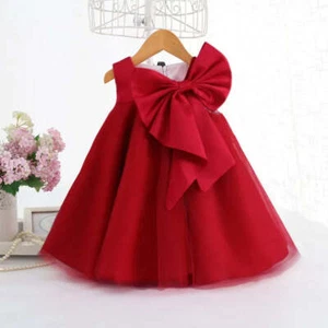 1-6Y Big Bow Princess Dress: Elegant Kids Party Gown, Toddler Girl's Birthday Ou - Picture 1 of 7