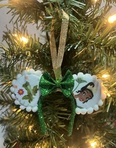 Handmade Disney Princess And The Frog Tiana Mickey Ears Christmas Ornament - Picture 1 of 4