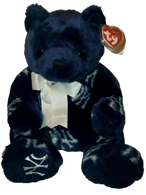 Ty Beanie Buddy 纽约洋基队骄傲纽约熊 MWMTs SGA 2006 VHTF 毛绒玩具 — 第 1/4 张图片