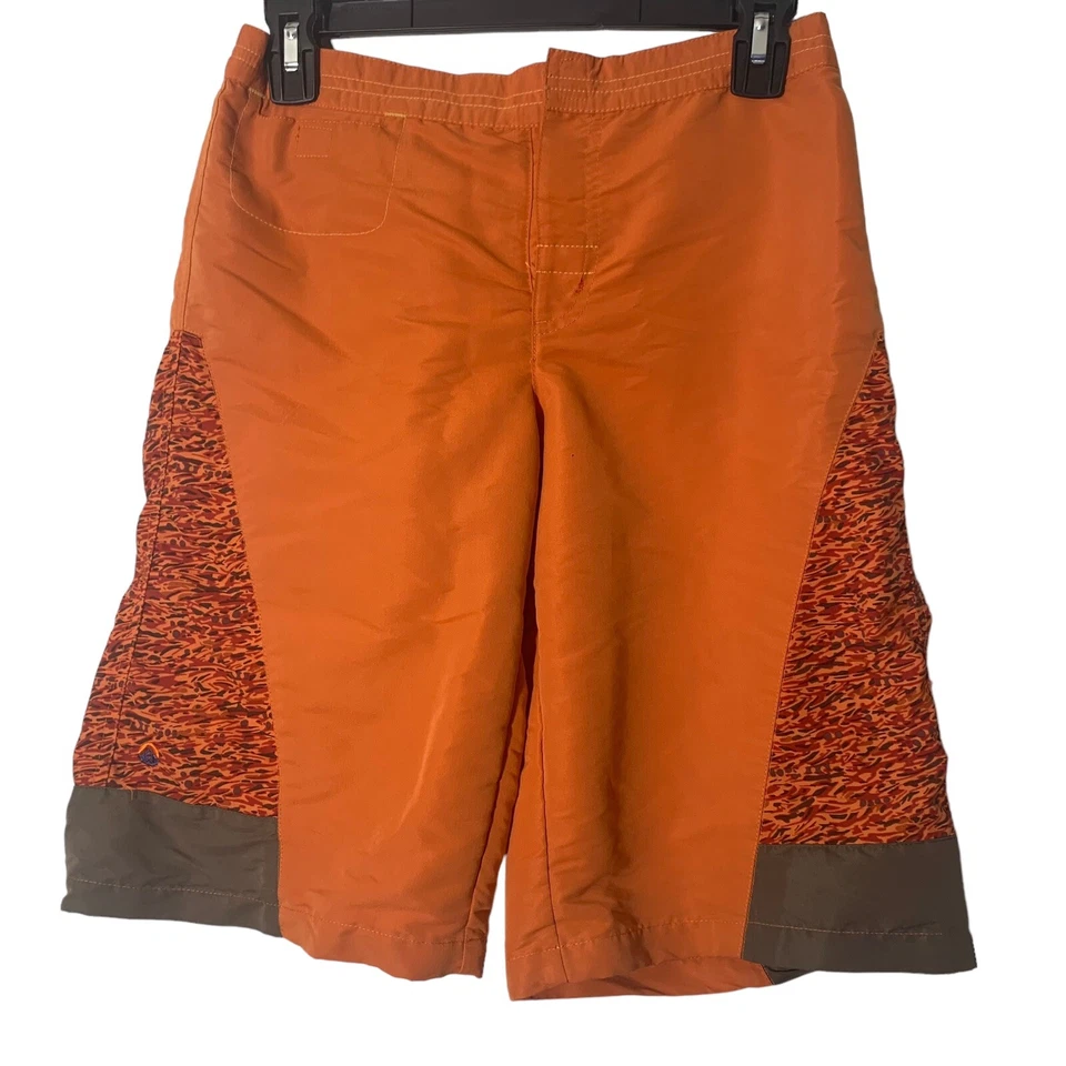 男式哥伦比亚钓鱼划船泳裤短裤橙色对比印花中号 — 第 1/4 张图片