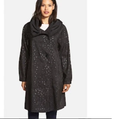 mycra pac теперь donatella плащ с капюшоном двусторонний Black Dot Sz OP - Изображение 1 из 4