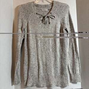 Maglione Calvin Klein Jeans grigio manica lunga scollo a V donna senza etichetta taglia �� - Foto 1 di 6
