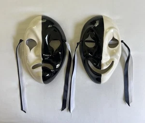 Vintage Porzellan Komödie Tragödie Display Masken Gesichter Happy and Sad Theater 1988 - Bild 1 von 7