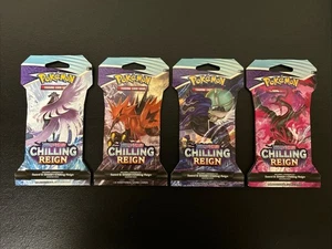 Pokemon TCG: Sword & Shield Chilling Reign Sleeved Booster Set 4x New Sealed - Picture 1 of 2