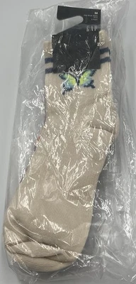 Gap Kids Crew Socks M 3pk Blue Butterfly Pink Purple Stripes - Image 1 of 3