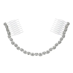 1 pc chic cristallo adornment sweet -wear affascinante pettine (argento) - Foto 1 di 12