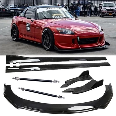 For Honda S2000 2000-2009 Front Bumper Lip Splitter Spoiler Side Gloss Black - Image 1 of 4