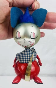 Vintage Blown Glass Christmas Ornament De Carlini Italy MOUSE MICE Kitschy Cute - Picture 1 of 8