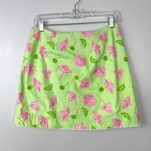 Minifalda Lilly Pulitzer Singapur Eslinga Verde Lima Paraguas Fruta Años 90 Retro 6 - Imagen 1 de 9