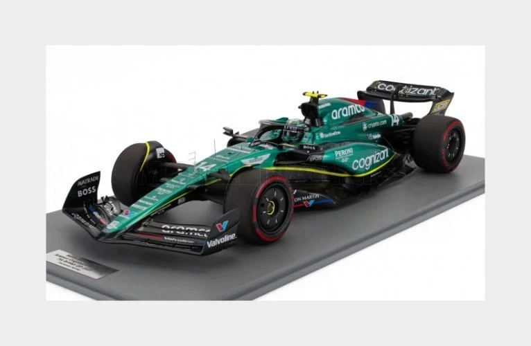 Spark 12S043 1/12 Aston Martin AMR23 #14 7th Inglese Gp 2023 Fernando Alonso