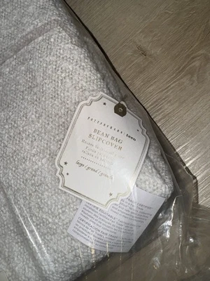 Pottery Barn Teen Chunky Boucle Ivory Bean Bag Chair Large Slipcover Cover NWT - Image 1 of 3