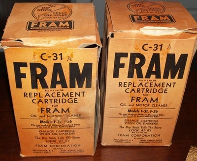 Two Vintage but New Fram C-31 Oil Filter Replacement Cartridges - Image 1 of 4